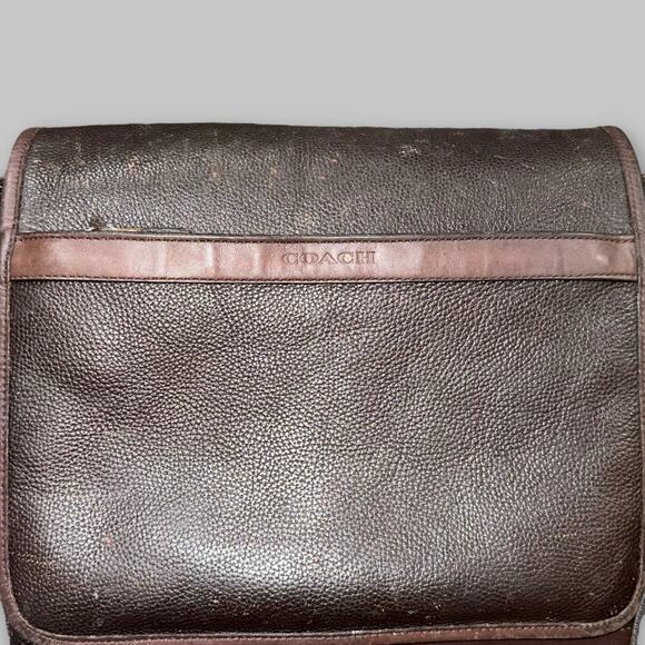 Vintage Coach Men’s Brown Leather Messenger Bag – Adjustable Crossbody - Picture 5 of 7